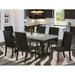 East West Furniture Dining Table Set- a Wooden Table and Black Linen Fabric Parson Chairs, Black(Pieces Options)