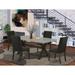 East West Furniture Dining Furniture Set - a Dining Table and Black Linen Fabric Chairs, Wire Brushed Black(Pieces Options)