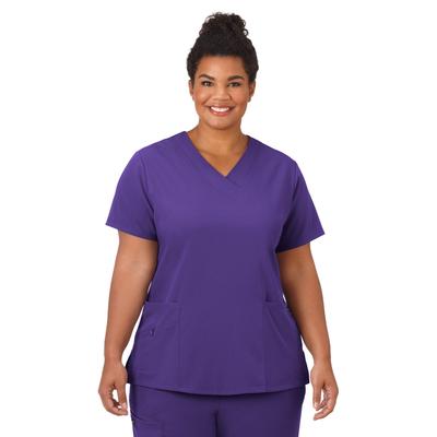 Plus Size Women's Jockey Scrubs Women's Favorite V-Neck Top by Jockey Encompass Scrubs in Purple (Size M(10-12))
