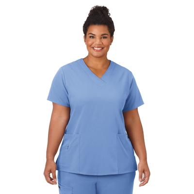 Plus Size Women's Jockey Scrubs Women's Favorite V-Neck Top by Jockey Encompass Scrubs in Blue (Size 2X(20W-22W))