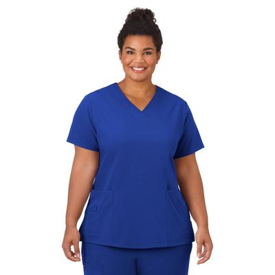 Plus Size Women's Jockey Scrubs Women's Favorite V-Neck Top by Jockey Encompass Scrubs in Royal (Size 5X(32W-34W))