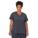 Plus Size Women's Jockey Scrubs Women's True Fit Crossover V-Neck Top by Jockey Encompass Scrubs in Charcoal (Size L(14-16))