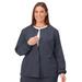 Plus Size Women's Jockey Scrubs Women's Snap to it Warm-Up Jacket by Jockey Encompass Scrubs in Charcoal (Size XL(18-20))