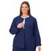 Plus Size Women's Jockey Scrubs Women's Snap to it Warm-Up Jacket by Jockey Encompass Scrubs in New Navy (Size 3X(24W-26W))