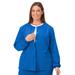 Plus Size Women's Jockey Scrubs Women's Snap to it Warm-Up Jacket by Jockey Encompass Scrubs in Royal (Size L(14-16))