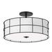 Dainolite Alcala 16 Inch 3 Light Semi Flush Mount - ALC-163SF-MB