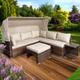 Sonneninsel Lounge Insel Gartenmöbel Sitzgruppe Poly Rattan Garten Liege Brast