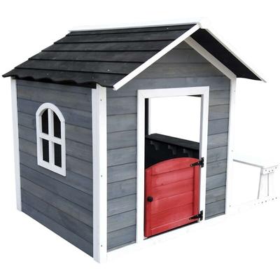 Outdoor Toys - Kinderspielhaus aus Holz Chloe 1,2 m² von 116x138x132 cm mit Außenbank