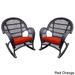 Santa Maria Espresso Wicker Rocker Chair With Cushion (Set of 4)