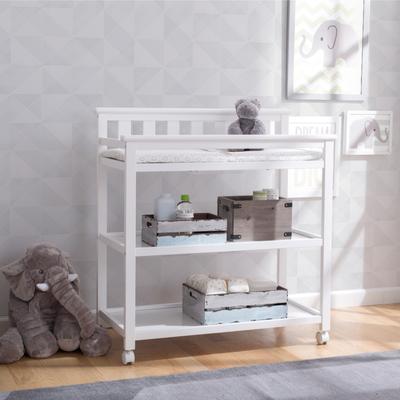 Delta Children Flat Top Changing Table with Casters, Bianca (White)