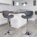 Modern Low-back Height-adjustable Chrome/Vinyl Barstools (Set of 2)