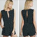 Free People Other | Free People Black Printed Romper, M, Nwt | Color: Black/White | Size: M