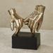 Lingering Hold Hands Table Sculpture Gold , Gold