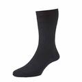 5 Pair Pack HJ91 Hall MENS SOFTOP Loose Wide Top Non Elastic Cotton Rich Socks - Black - UK 6-11 Eur 39-45