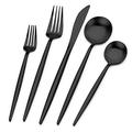 Bettlife Matte Black Silverware Set, Stainless Steel Satin Finish, Flatware Cutlery Set, Service for 4, 20-Piece Spoons and Forks Kitchen Utensil Set, Dishwasher Safe (Matte Black, 20 P)