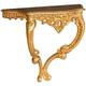 Table Console En Bois Avec Finition Feuille D'Or Antique Made In Italy