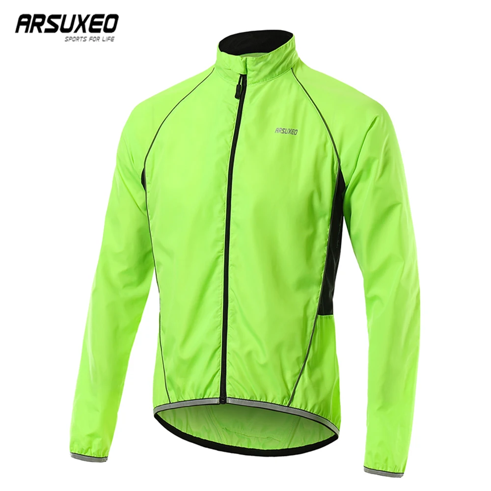 ARSUXEO hommes veste de cyclisme crème solaire vélo coupe-vent mince vtt maillots vêtements de course vêtements de sport vélo coupe-vent réfléchissant