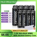 PALO-Batterie aste 1.2V AA AAA 1100mAh 1.2V Nilaissée + 3000mAh AA Cell 1.2V Ni-laissée AA