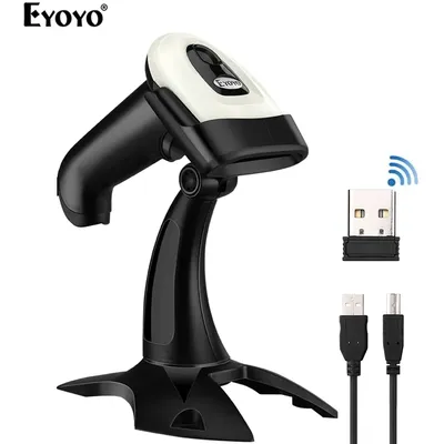 Eyoyo – Scanner de codes à barres 2D sans fil avec support réglable Bluetooth 2.4G lecteur de