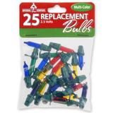 25 Multi Replacement Bulbs in Bag with Header for 50 Light Sets-UL-2.5 Volts
