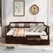 AOOLIVE Twin Size Daybed Wood Bed with Two Drawers,White