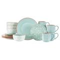 Baum Malaga 16 Piece Dinnerware Set Ceramic/Earthenware/Stoneware in Blue/White | Wayfair MALA16