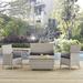 Bridge Outdoor Rattan 4-piece Patio Sectional Set by Modway Wicker/Rattan in Blue | Wayfair EEI-2212-LGR-NAV