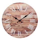 Millwood Pines Stonebriar Old Fashioned 14 Inch Round Wood Battery Operated Hanging Wall Clock Wood in Brown | 14 H x 14 W x 1.4 D in | Wayfair