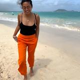 Anthropologie Pants & Jumpsuits | Anthropologie Orange Linen Pants W Pockets | Color: Orange | Size: Xs