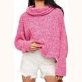 Free People Sweaters | Free People Bff Cowl Neck Sweater M Nwt $98 | Color: Pink | Size: M