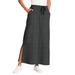 Plus Size Women's Sport Knit Side-Slit Skirt by Woman Within in Heather Charcoal (Size 30/32)