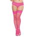 Neon Back Seam Fishnet Thigh High