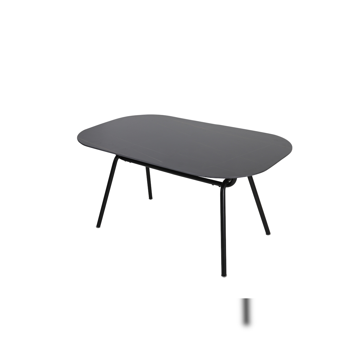 Möbilia Esstisch 150 x 90 cm | Platte Sinterstein 11 mm | Gestell Metall | B 150 x T 90 x H 75 cm | grau-schwarz | 28020011 | Serie TISCH Image
