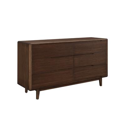 Currant Six Drawer Double Dresser in Oiled Walnut Finish- Greenington G0030OW