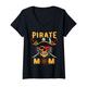 Damen Pirat Mama lustige Halloween-Kostüm T-Shirt mit V-Ausschnitt