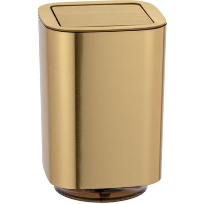 Schwingdeckeleimer Auron Gold, Kosmetikeimer mit Schwingdeckel, 5,5 l, Gold, Kunststoff gold - gold