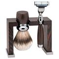 ERBE Shaving Shop Rasiersets Geschenkset Rasierer Wengeholz 1 Stk. + Rasierpinsel Wengeholz 1 Stk. + Rasier- und Rasierpinselhalter Wengeholz 1 Stk.