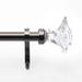 1 Inch Adjustable Nickel Curtain Rod for Windows & Doors Curtains with Square Finials & Brackets Set -By Deco Window