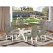 East West Furniture Table Set - a Dining Table and Linen Fabric Parson Dining Chairs with Nail Heads (Pieces Option)