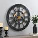 FirsTime & Co. Roman Gear Wall Clock, American Crafted, Oil Rubbed Bronze, Plastic, 24 x 2 x 24 in