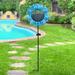 Exhart Solar Sunflower Bird Seed Feeder Garden Stake, 11 by 36 Inches Metal in Blue | 36.5 H x 11 W x 3.5 D in | Wayfair 71387-RS