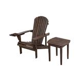 Longshore Tides Artiana Solid Wood Adirondack Chair w/ Table Wood in Brown | 27.75 H x 33 W x 33.75 D in | Wayfair AC313D647ED74BCEB27DC9097E3972CB