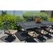 Lark Manor™ Allene Rectangular 10 - Person 84" Long Outdoor Dining Set w/ Cushions Wood/Metal in Brown | 132 W x 48 D in | Wayfair