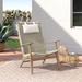 Joss & Main Vienna Teak Patio Chair w/ Cushions Wood/Wicker/Rattan in Brown/Gray/White | 40 H x 25 W x 29.5 D in | Wayfair 5502-21HB