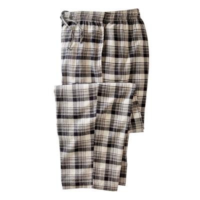 Men's Big & Tall Flannel Plaid Pajama Pants by KingSize in Heather Grey Plaid (Size 2XL) Pajama Bottoms