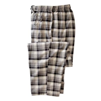 Men's Big & Tall Flannel Plaid Pajama Pants by KingSize in Heather Grey Plaid (Size L) Pajama Bottoms