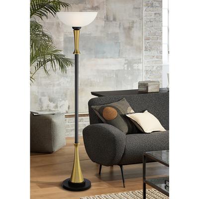Brass Torchiere Floor Lamp, Possini Euro Brushed Steel Boom Arched Floor Lamp