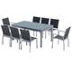 Table de jardin extensible et 8 chaises alu/textilène gris