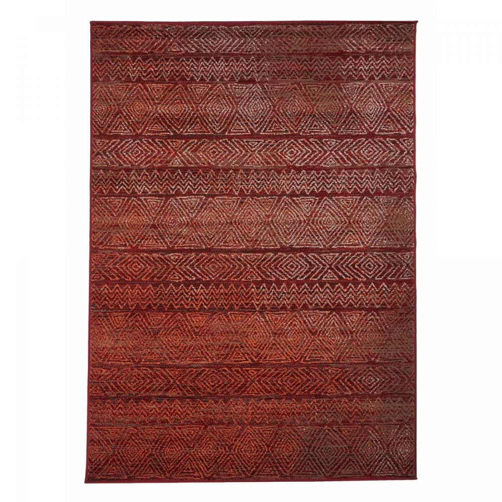 Tapis berbère motif ethnique, idéal pour un salon, rouge 160x230