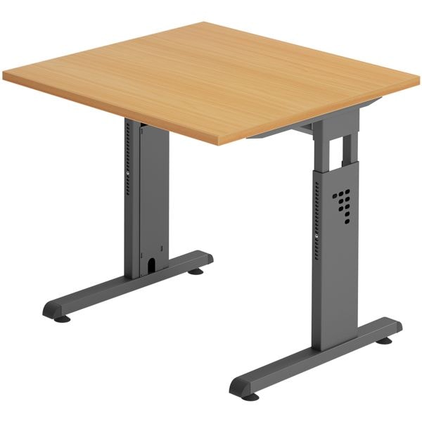 HAMMERBACHER Schreibtisch »O-Line« 80 cm Gestell anthrazit braun, 80x82x80 cm